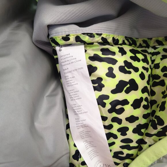 Fabletics Women's XXL/1X Elliot Mineral Grey Puffer Vest Cheetah Print Interior - Picture 9 of 9